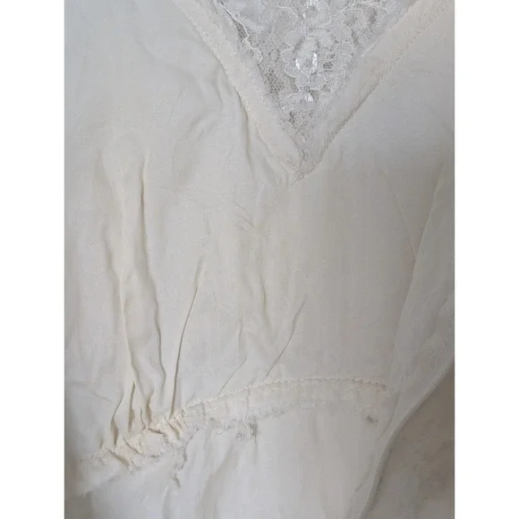 VTG 70s Prairie Maxi Dress Ivory Lace Victorian Revival S Boho Cottagecore Bride - Picture 10 of 16
